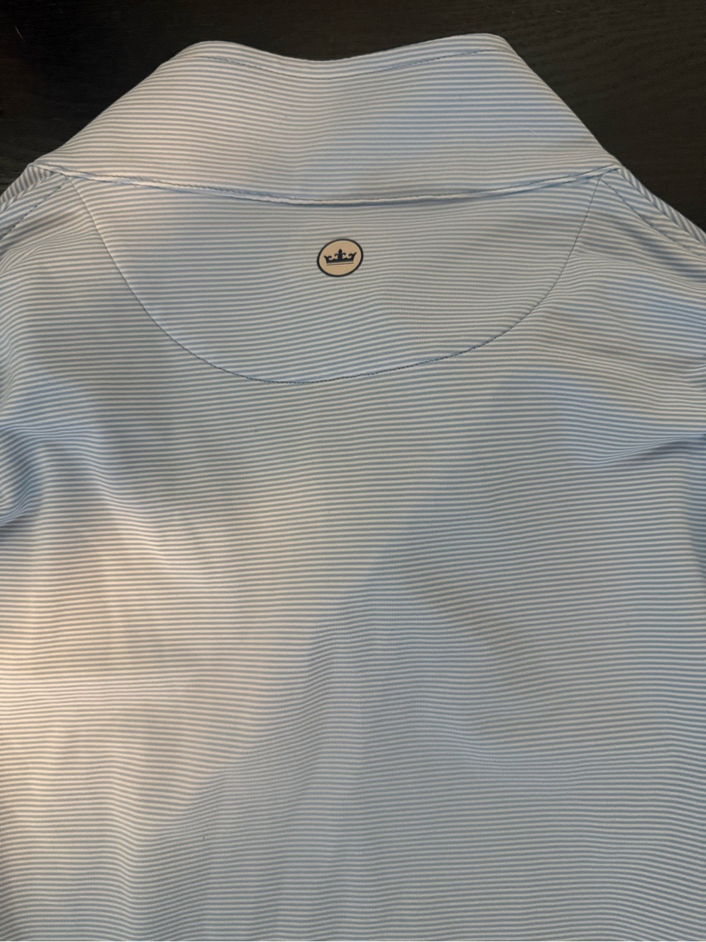Peter Millar Men's XL Light Blue Striped Quarter-Zip Pullover AT&T NWOT - Picture 2 of 3